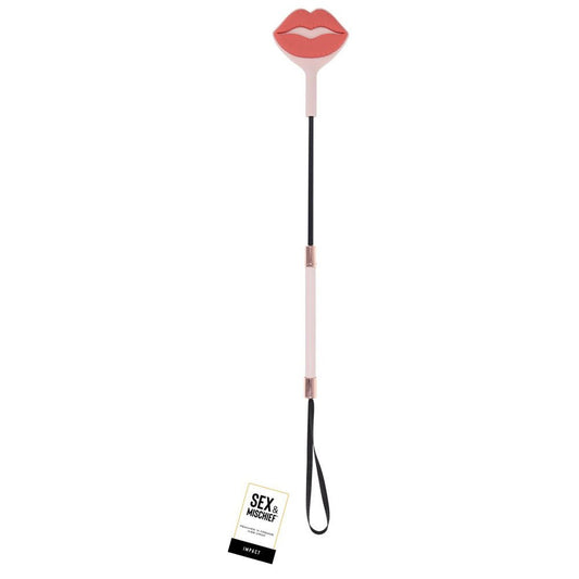 Sex & Mischief Peaches n CreaMe Kiss Crop - Peach Lip Tipped Crop Whip - Pleasure Den