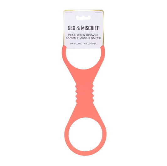 Sex & Mischief Peaches n CreaMe Large Silicone Cuffs - Peach Large Silicone Restraints - Pleasure Den