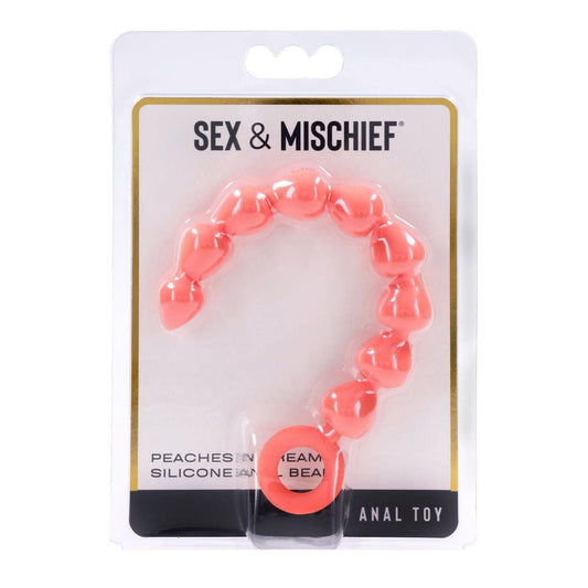 Sex & Mischief Peaches n CreaMe Silicone Anal Beads - Peach 23 cm Silicone Anal Beads - Pleasure Den