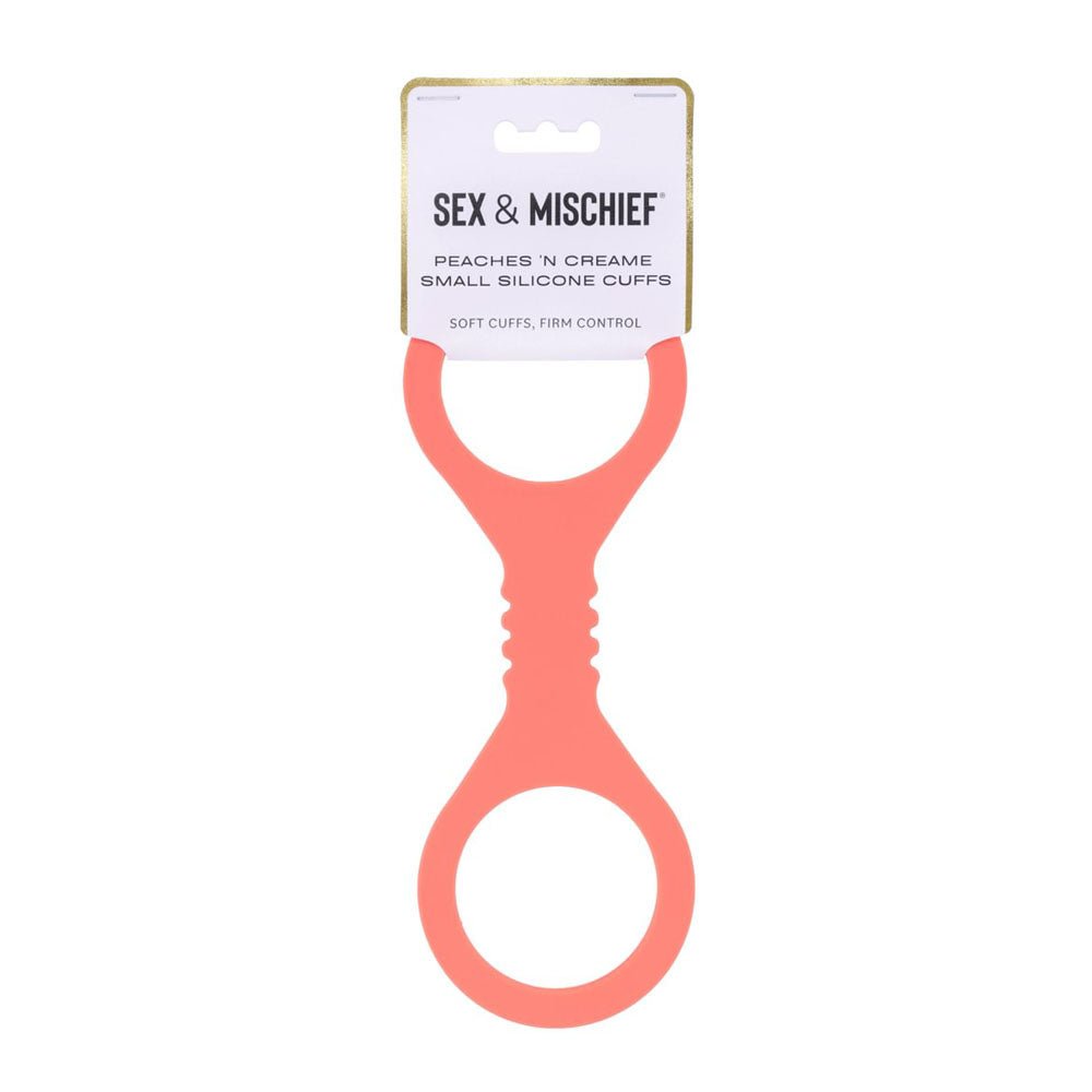 Sex & Mischief Peaches n CreaMe Small Silicone Cuffs - Peach Silicone Restraints - Pleasure Den