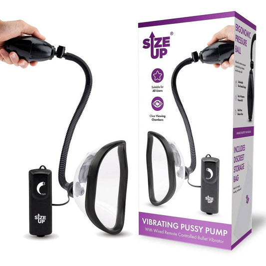 Size Up Vibrating Pussy Pump - Vibrating Vagina Pump - Pleasure Den