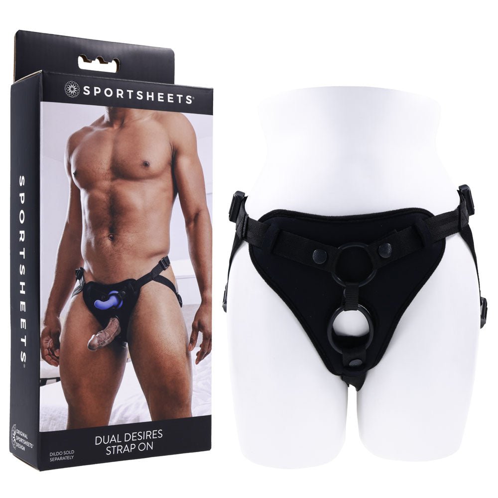 SPORTSHEETS Dual Desires Strap On - Adjustable Strap-On Harness (No Probe Included) - Pleasure Den