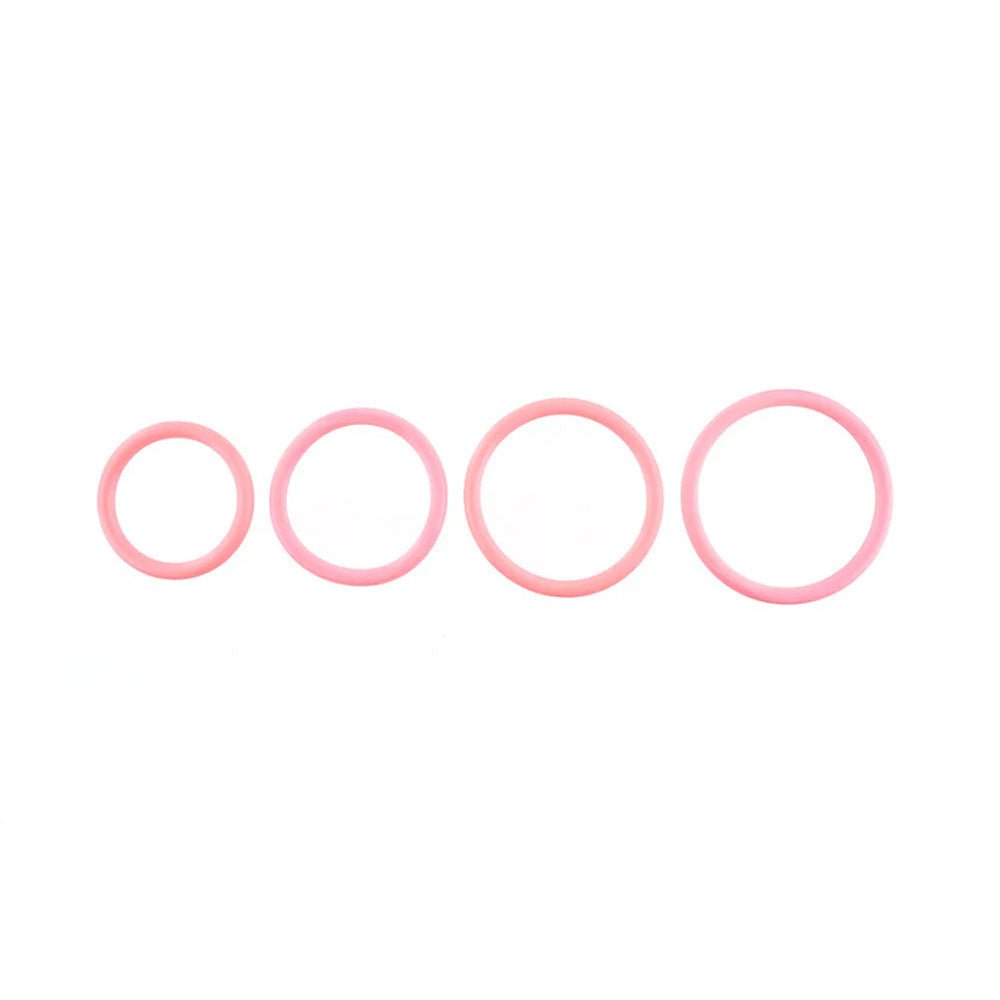 SPORTSHEETS Rubber O-Ring 4 Pack - Coral - Coral Rings - 4 Pack - Pleasure Den