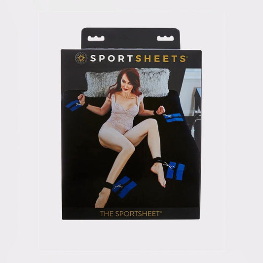 SPORTSHEETS The Sportsheet - Queen - Bed Restraint Play System - Fits Queen Size Bed - Pleasure Den