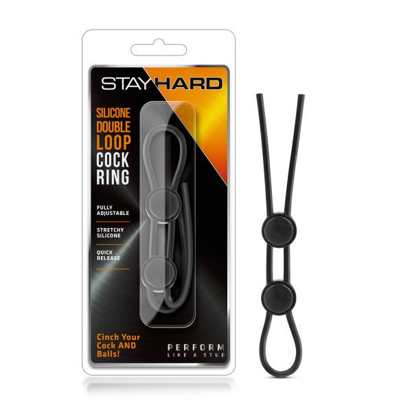 Stay Hard - Silicone Loop Cock Ring - Adjustable Lasso Cock Ring - Pleasure Den