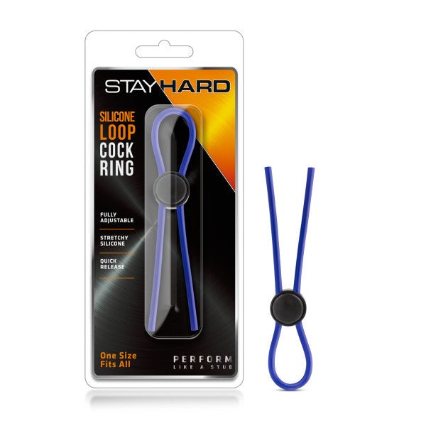 Stay Hard - Silicone Loop Cock Ring - Adjustable Lasso Cock Ring - Pleasure Den