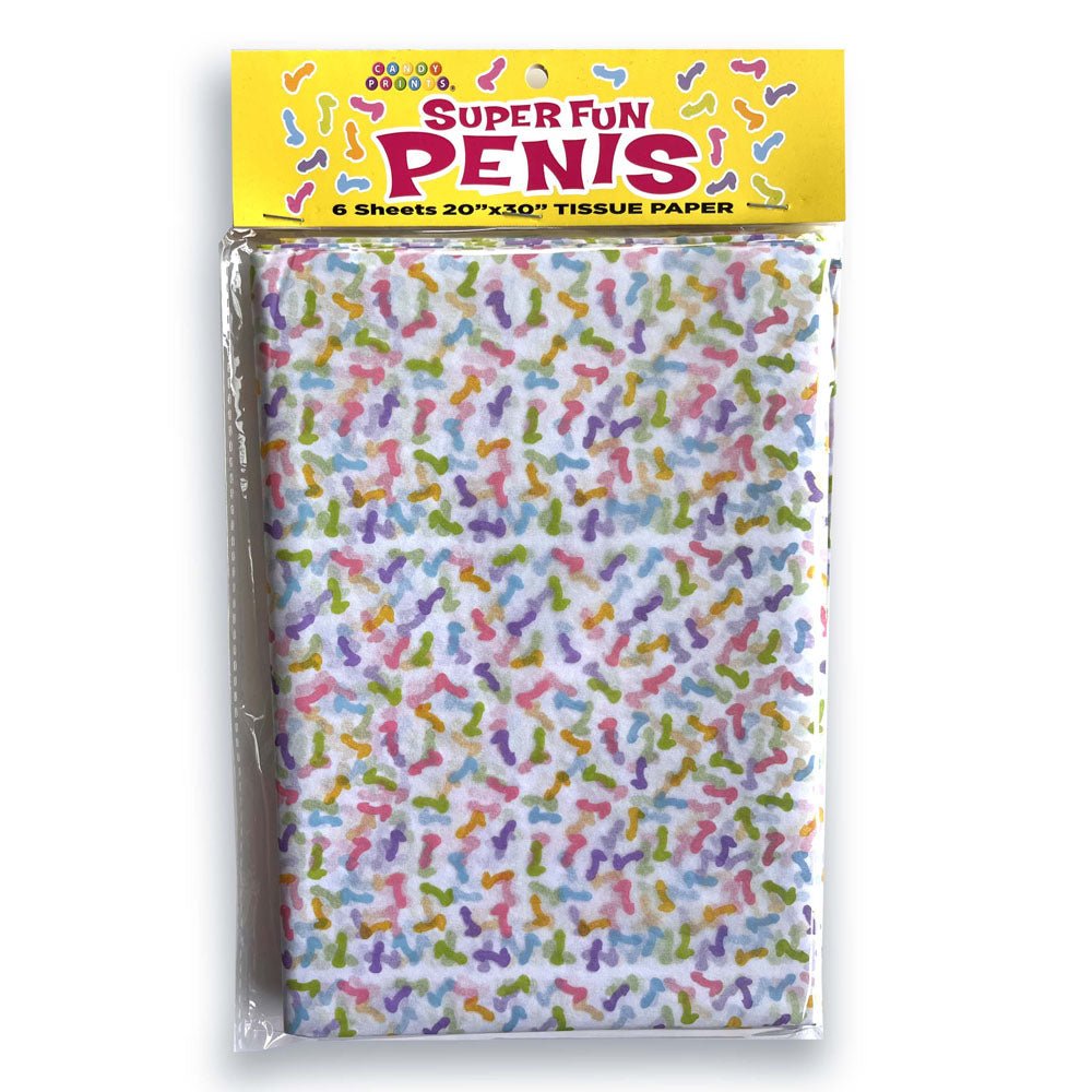 Super Fun Penis Tissue Paper Sheets - Novelty Decoration Sheets - 6 Pack - Pleasure Den