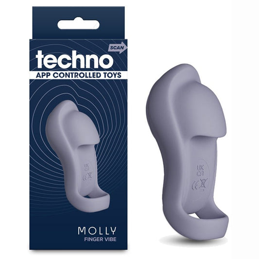 Techno - Molly - Grey USB Rechargeable Finger Stimulator with App Control - Pleasure Den