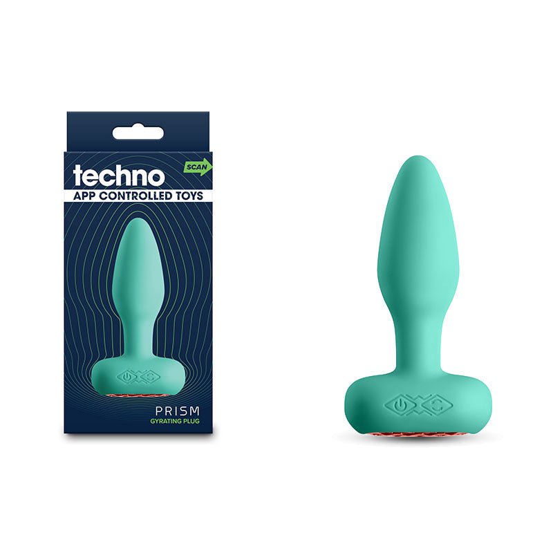 Techno - Prism - Teal 10.9 cm USB Rechargeable Butt Plug with App Control - Pleasure Den