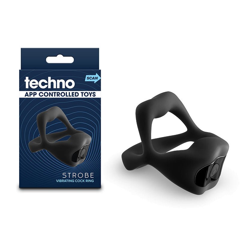 Techno - Strobe - USB Rechargeable Vibrating Cock Ring with App Control - Pleasure Den