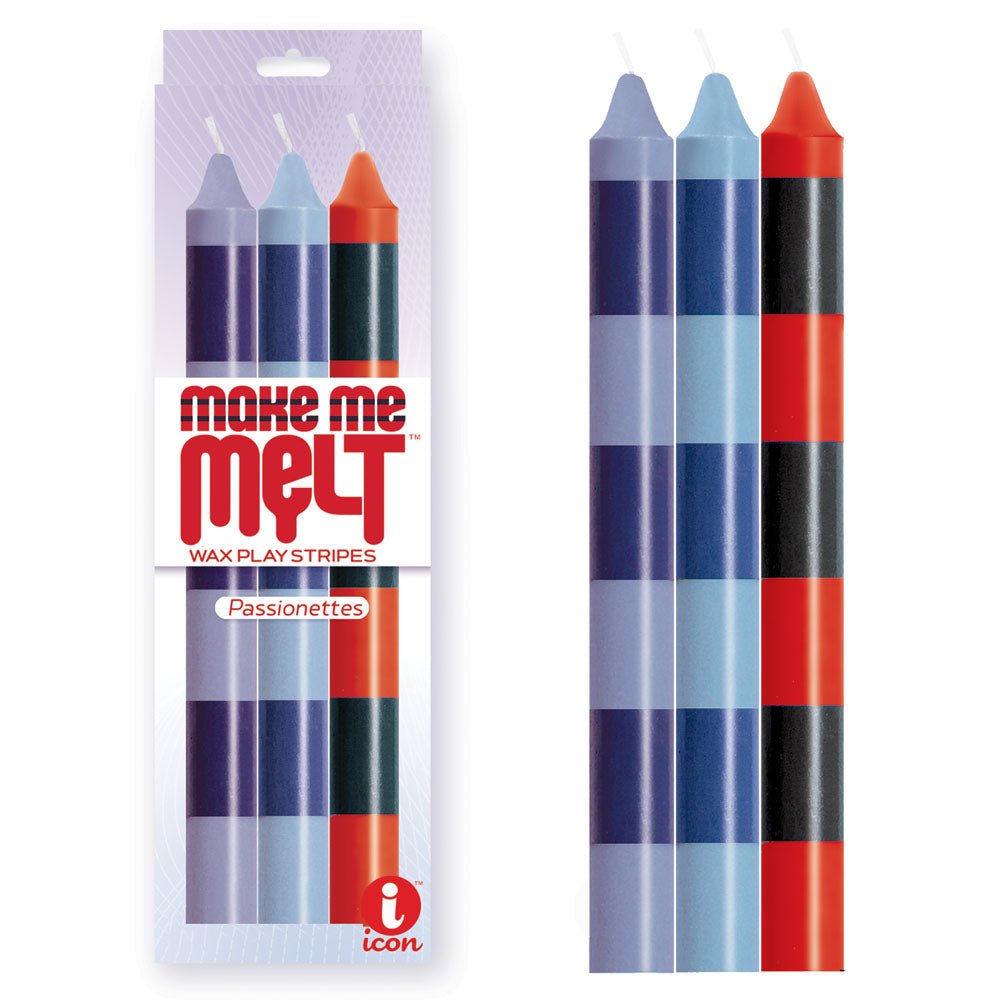 The 9's Make Me Melt Drip Candle 3-Pk, Passionettes - Passion Drip Candles - 3 Pack - Pleasure Den