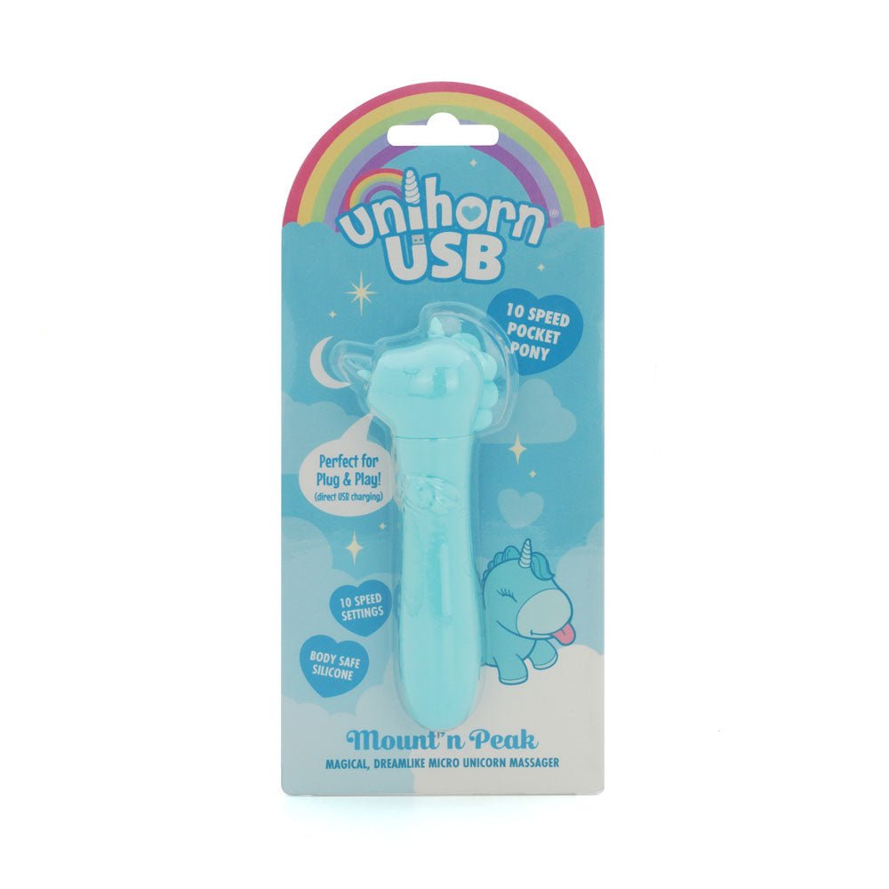 Unihorn - USB Bullet - Mount'n Peak - Teal USB Rechargeable Vibrating Bullet - Pleasure Den