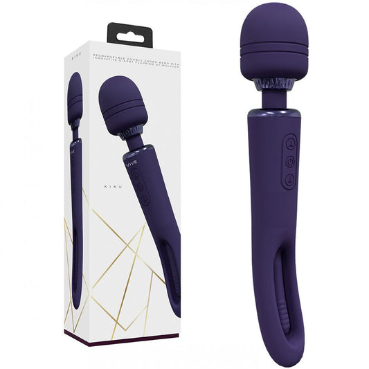 VIVE Kiku - 25.2 cm USB Rechargeable Dual End Massage Wand with Flapping Tip - Pleasure Den