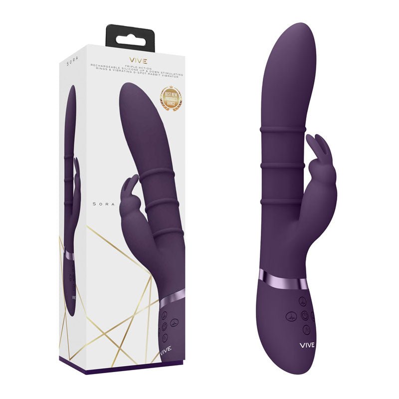 VIVE Sora - 24.2 cm USB Rechargeable Rabbit Vibrator - Pleasure Den