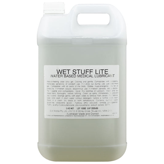 Wet Stuff Lite - 5kg Bottle - Water Based Lubricant - 5 kg Tube - Pleasure Den