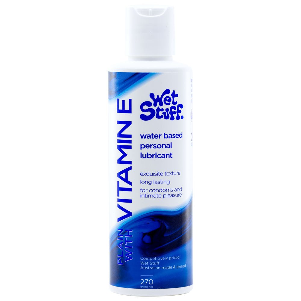 Wet Stuff Plain - 270g Disk - Water Based Lubricant with Vitamin E - 270 gram Bottle - Pleasure Den