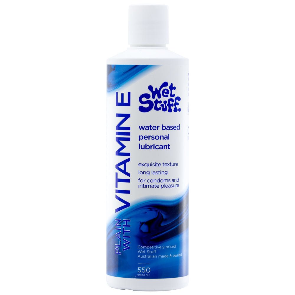 Wet Stuff Plain - 550g Disktop - Water Based Lubricant with Vitamin E - 550 gram Bottle - Pleasure Den