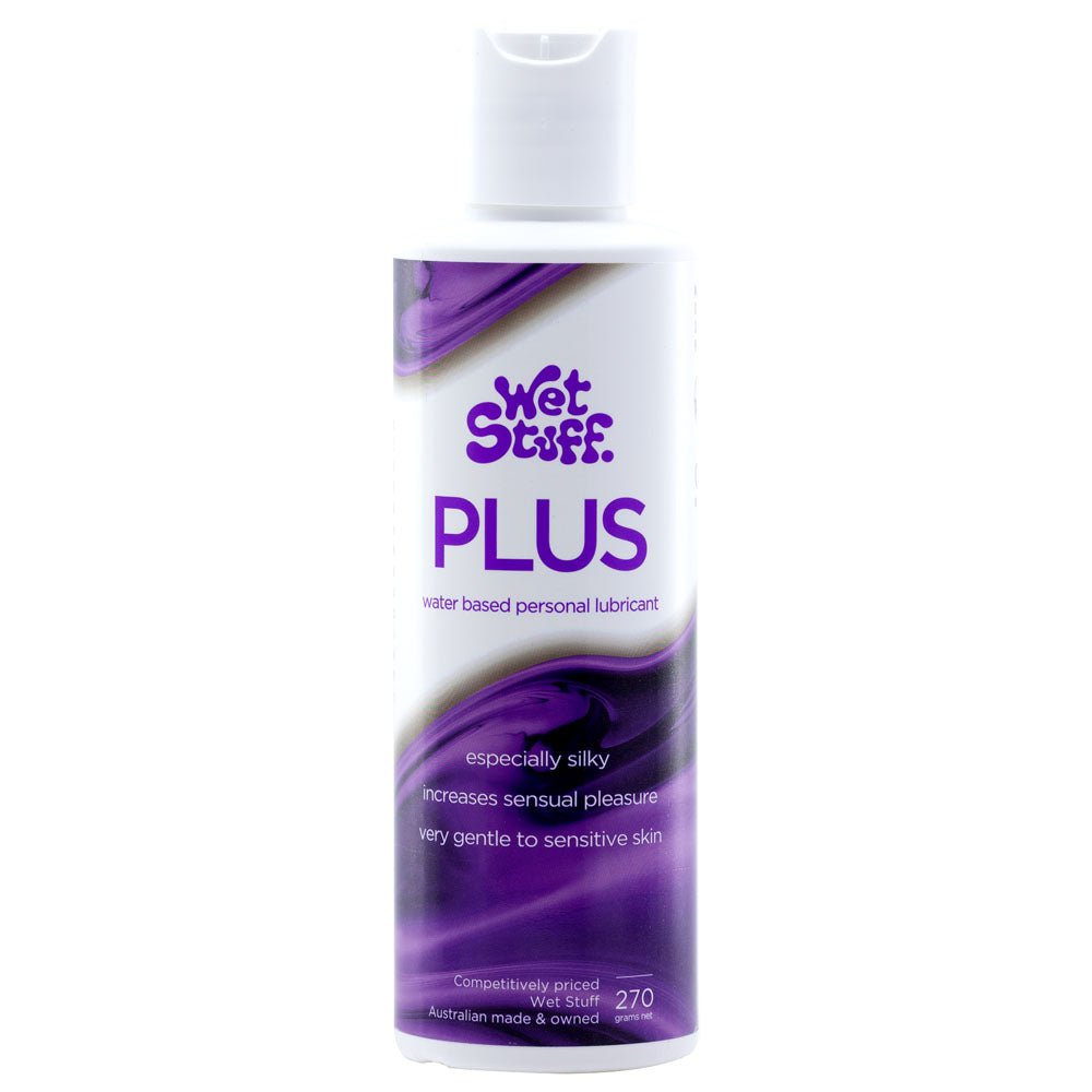 Wet Stuff Plus - 270g Disk - Water Based Lubricant - 270 grams Bottle - Pleasure Den