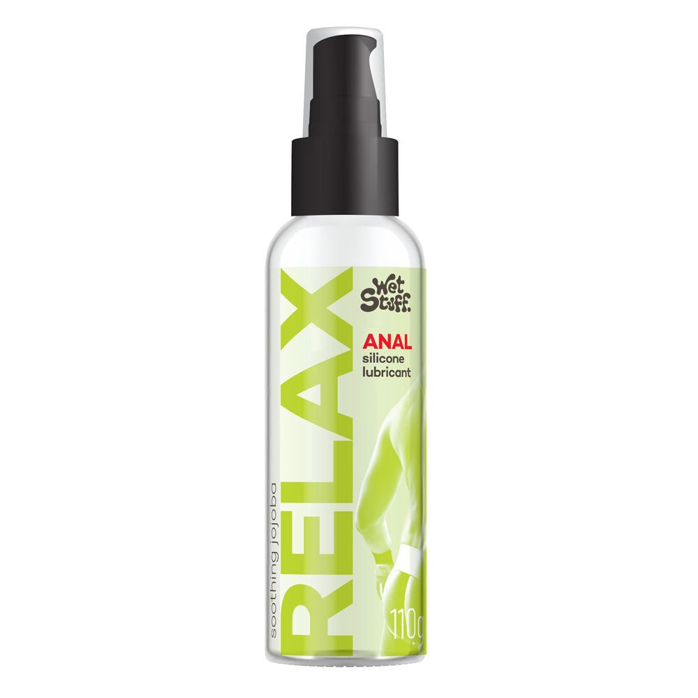 Wet Stuff Relax - 110g Pump - Anal Silicone Lubricant - 110 gram Pump Bottle - Pleasure Den