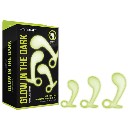WhipSmart Glow In The Dark 3pc Prostate Training Kit - Glow In Dark Prostate Massagers - Set of 3 Sizes - Pleasure Den