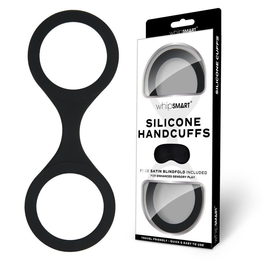 WhipSmart Silicone Handcuffs - Restraint with Bonus Blindfold - Pleasure Den