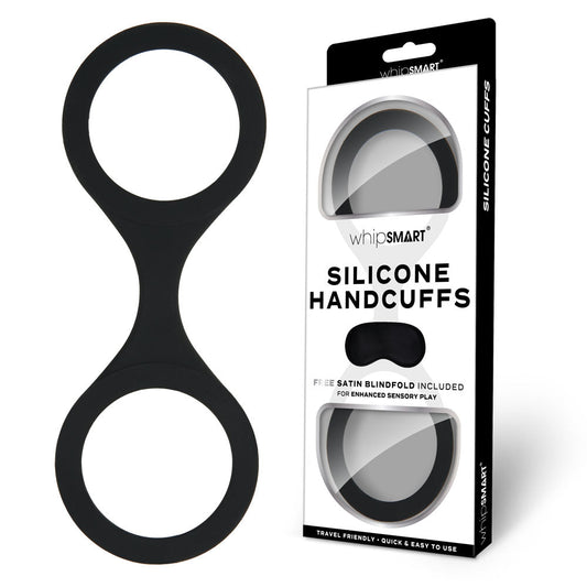 WhipSmart Silicone Handcuffs - Restraint with Bonus Blindfold - Pleasure Den