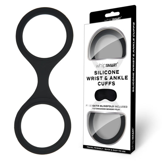 WhipSmart Silicone Wrist & Ankle Cuffs - Restraints with Bonus Eye Mask - Pleasure Den