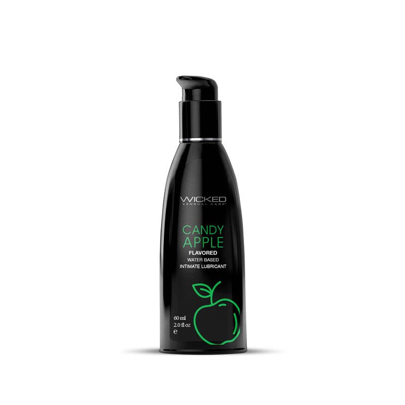 Wicked Aqua Candy Apple - Candy Apple Flavoured Water Based Lubricant - 60 ml (2 oz) Bottle - Pleasure Den