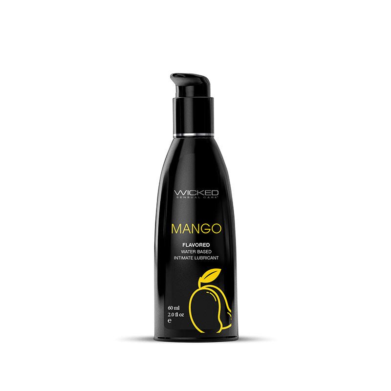 Wicked Aqua Mango - Mango Flavoured Water Based Lubricant - 60 ml (2 oz) Bottle - Pleasure Den