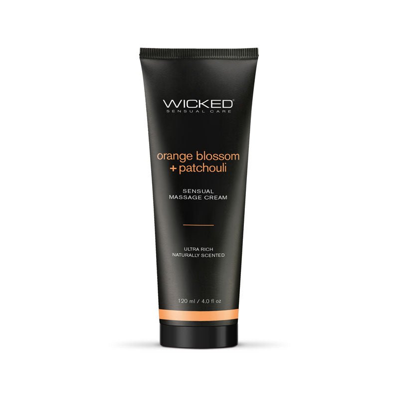 Wicked ORANGE BLOSSOM + PATCHOULI Sensual Massage Cream - Scented Massage Cream - 120 ml Tube - Pleasure Den