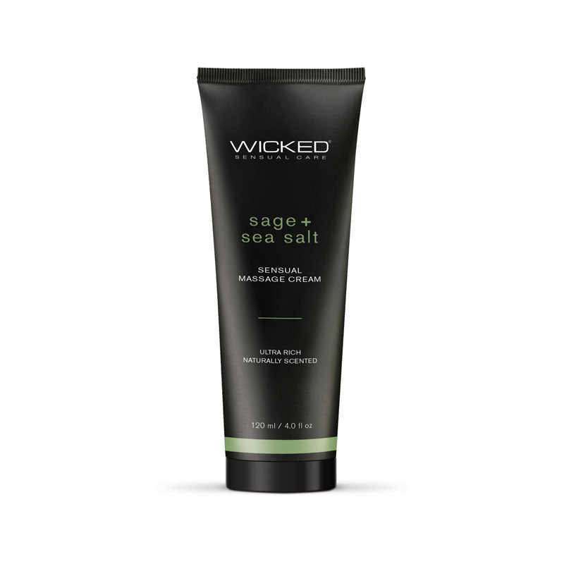 Wicked SAGE + SEA SALT Sensual Massage Cream - Scented Massage Cream - 120 ml Tube - Pleasure Den