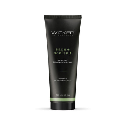 Wicked SAGE + SEA SALT Sensual Massage Cream - Scented Massage Cream - 120 ml Tube - Pleasure Den