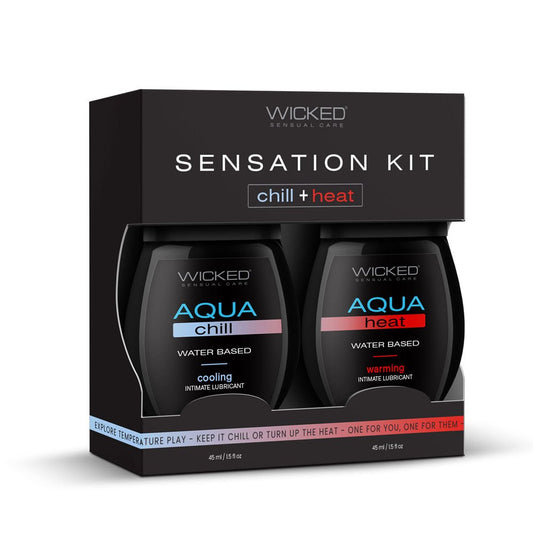 Wicked Sensation Kit - Warming & Cooling Water Based Lubricants - 2 Pack of 45 ml Bottles - Pleasure Den