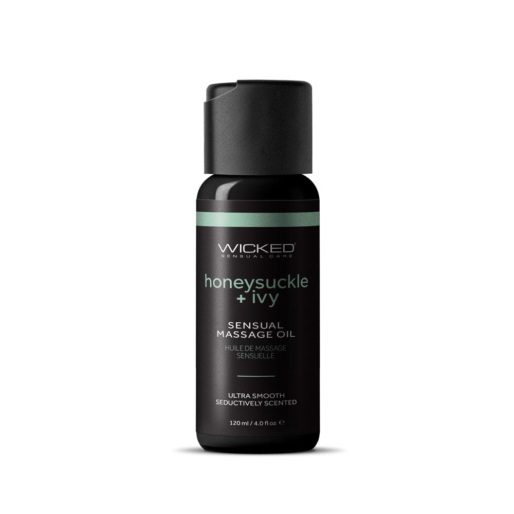 Wicked Sensual Massage Oil - Honeysuckle + Ivy - Honeysuckle and Ivy Scented Massage Oil - 120 ml Tube - Pleasure Den