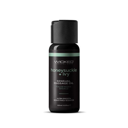 Wicked Sensual Massage Oil - Honeysuckle + Ivy - Honeysuckle and Ivy Scented Massage Oil - 120 ml Tube - Pleasure Den