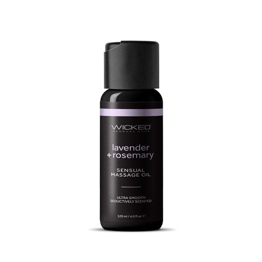 Wicked Sensual Massage Oil - Lavender + Rosemary - Lavender and Rosemary Scented Massage Oil - 120 ml Tube - Pleasure Den