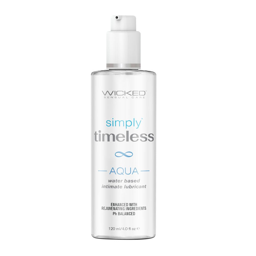 Wicked Simply Timeless Aqua - Water Based Lubricant - 120 ml (4 oz) Bottle - Pleasure Den