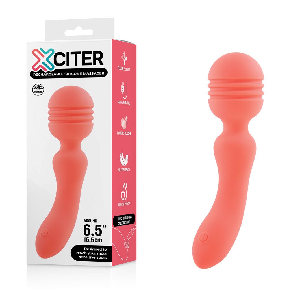 Xciter - Orange - Orange 16.5 cm USB Rechargeable Massage Wand - Pleasure Den