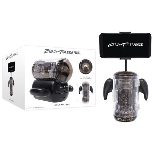 Zero Tolerance HOLD ME TIGHT - USB Rechargeable Vibrating Auto Stroker with Phone Holder - Pleasure Den