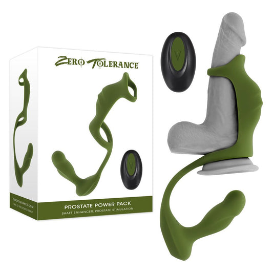 Zero Tolerance PROSTATE POWER PACK - USB Rechargeable Vibrating Prostate Massager with Cock Ring Harness - Pleasure Den