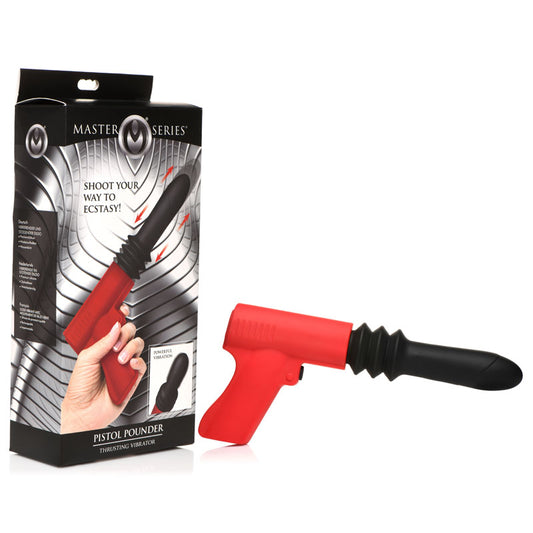 Master Series Pistol Pounder Thrusting Vibrator - /Red Thrusting Vibrator with Gun Handle