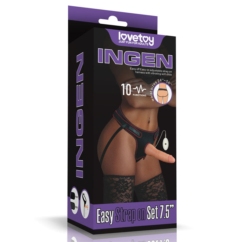 Ingen Vibrating Easy Strap-On Set -  19 cm (7.5'') Vibrating Strap-On