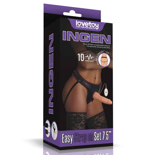 Ingen Vibrating Easy Strap-On Set -  19 cm (7.5'') Vibrating Strap-On