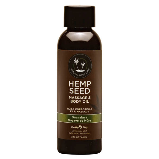 Hemp Seed Massage & Body Oil - Guavalava (Guava & Blackberry) Scented - 59 ml Bottle