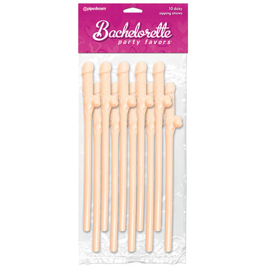 Bachelorette Party Favors - Dicky Sipping Straws -  Straws - Set of 10