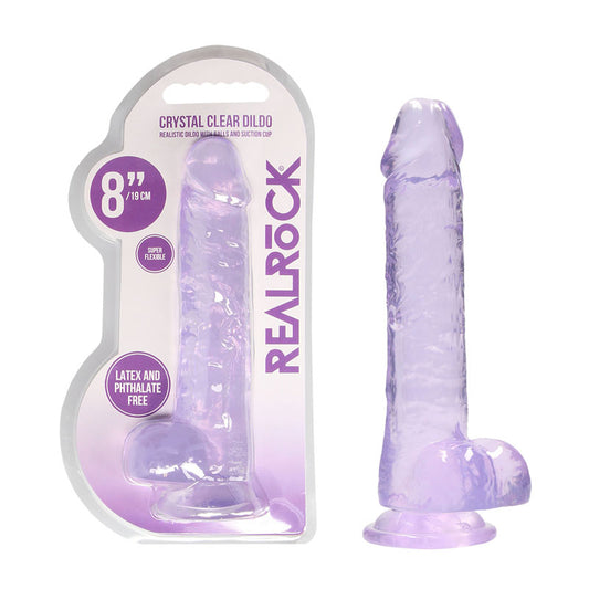 REALROCK 8'' Realistic Dildo With Balls -  20.3 cm Dong