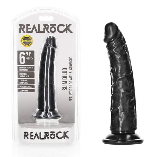 REALROCK Realistic Slim Dildo without Balls - 15.5 cm -  15.5 cm (6'') Dong