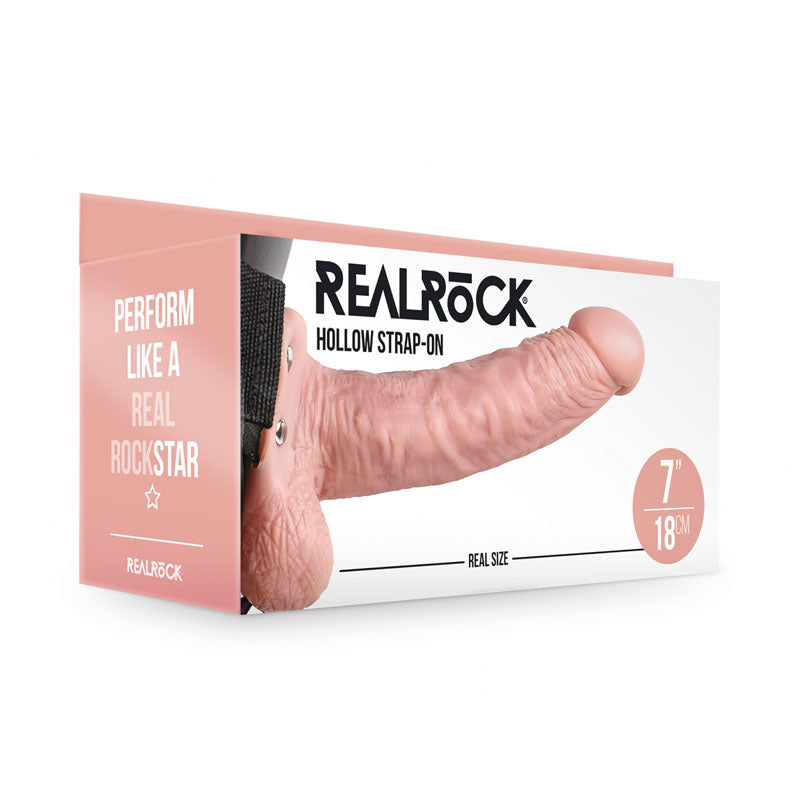 REALROCK Hollow Strap-On with Balls - 18 cm  -  18 cm Hollow Strap-On