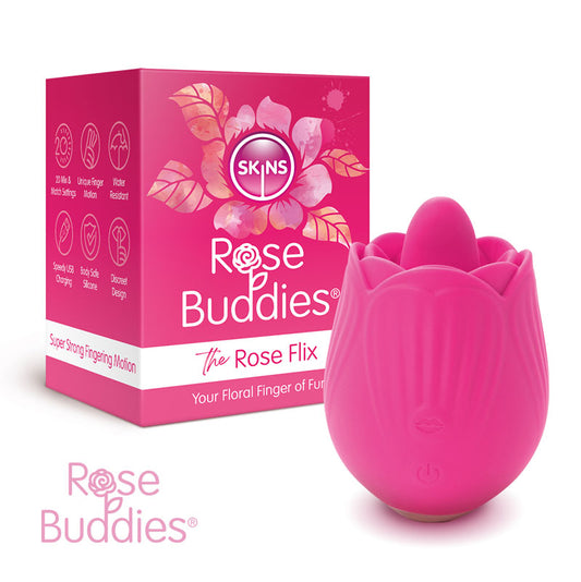 Skins Rose Buddies - The Rose Flix -  USB Rechargeable Flicking Rose Stimulator