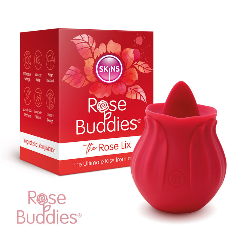 Skins Rose Buddies - The Rose Lix -  USB Rechargeable Flicking Rose Stimulator